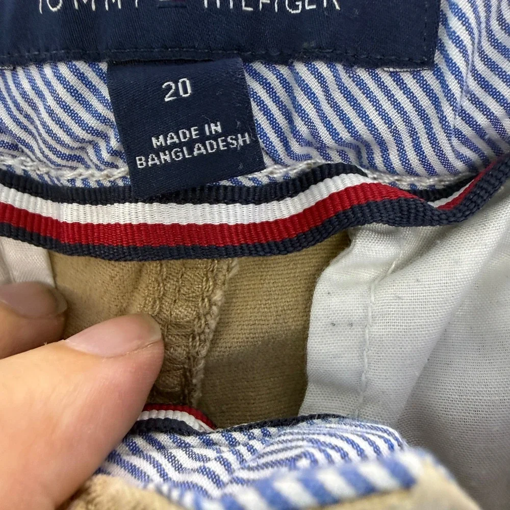 Tommy Hilfiger Boys Khaki Chino Pants Tan Straight Leg Size 20 School Uniform